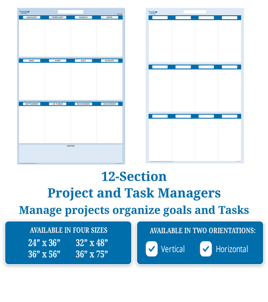 12 Section Erasable Sticky-Note Goals Planner